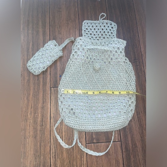 Woven backpack and pouch travel backpack boho beach bag vacation bag y2k bag - Picture 9 of 12